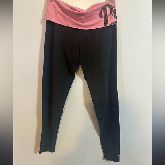 PINK Victoria’s Secret fold down waist yoga leggings size large - Picture 1 of 6